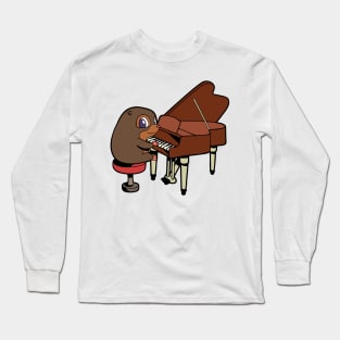 Cartoon mole playing piano Long Sleeve T-Shirt